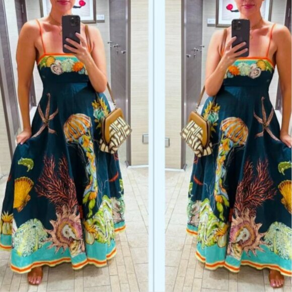 Alemais Dorian Sundress Sea Life Pattern dress - Picture 1 of 10